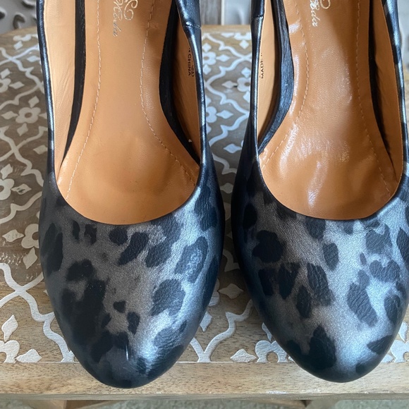 🆕️ Vegan Leather Grey and Black Leopard Print heels, Size 8.5 - Picture 6 of 10